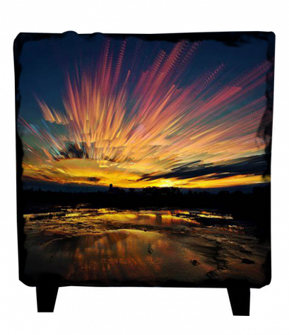 สกรีนหิน Colorful clouds Rock